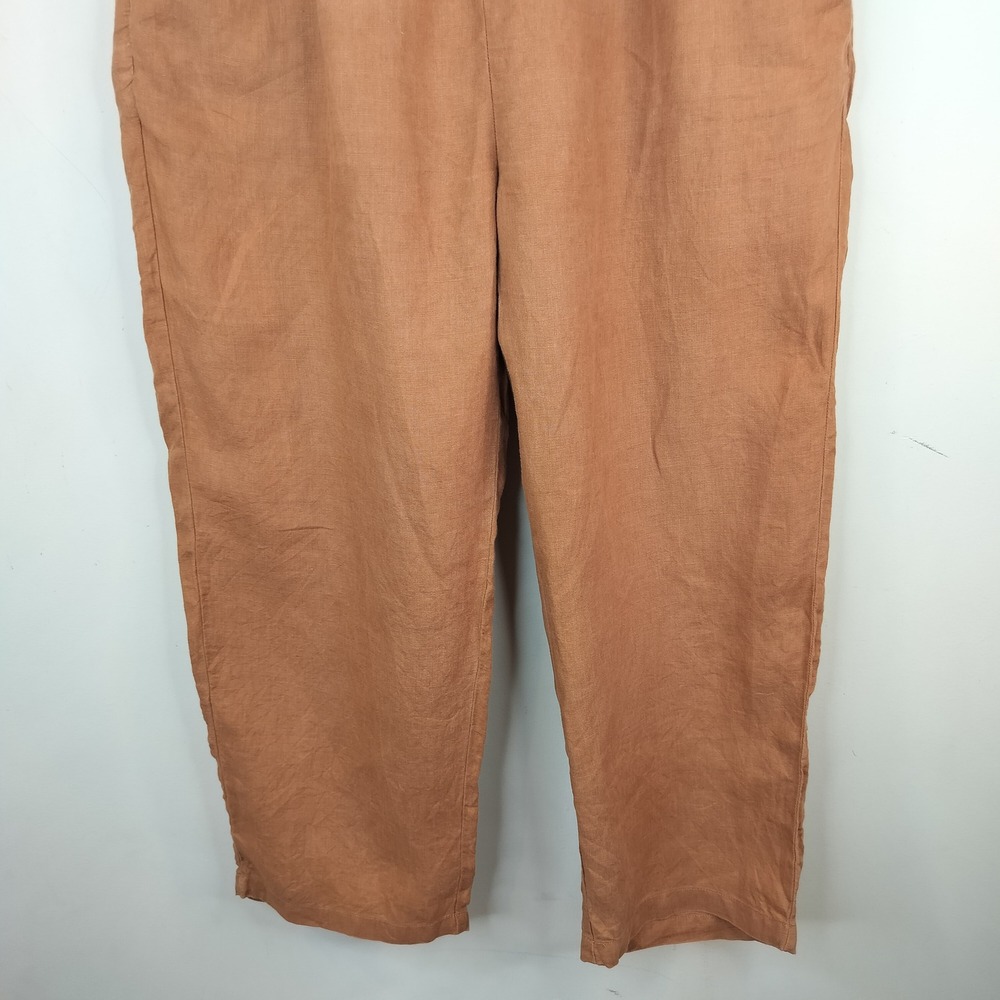 Quince European Linen Cropped Pants Womens Large Pull On High Waist Pockets - Picture 2 of 8